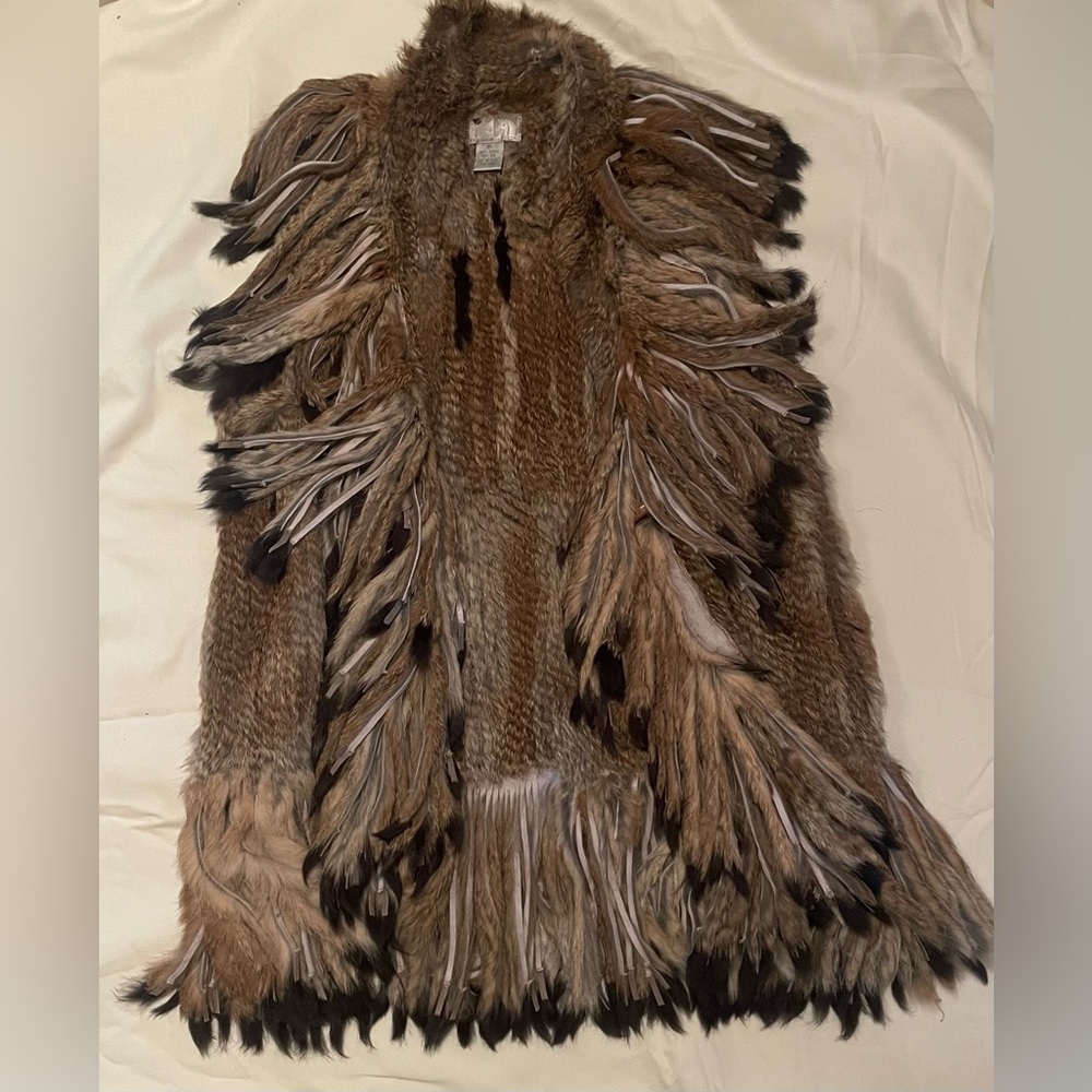 Alberto Makali 100% genuine rabbit fur vest